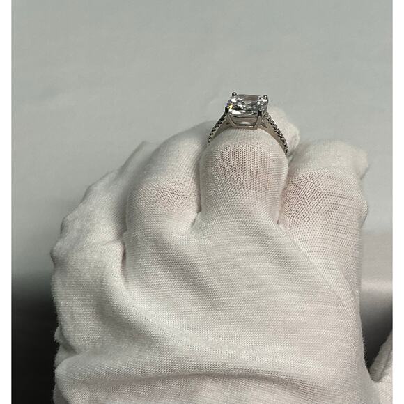 Estate Jewelry Square Cushion Cut Silver Cocktail Ring Sz 7.5 - Picture 14 of 15